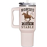 AT2Z GLOBAL Horse Gifts For Women - Mothers Day, Birthday, Christmas Gifts For Horses Riding Lovers, Owners - Horse 40Oz Tumbler With Handle & Straw