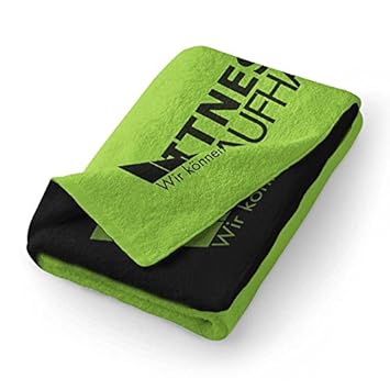 Fitness Handtuch Trainingshandtuch Sporthandtuch Grün/Schwarz 100x50cm towel (100% Baumwolle) Fitnesskaufhaus.de