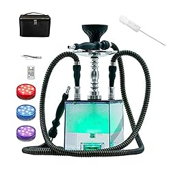 2 Hose Hookah Set,Portable Micro Modern Cube