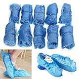 100 Pcs Blue Plastic Shoe Covers Disposable