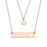 JJTZX Mother Daughter Bar Necklace Set Horizontal