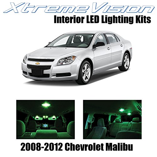 Click Here to See More Images XtremeVision Chevy Malibu 2008-2012 (5 Pieces) Green Premium Interior LED Kit Package + Installation Tool