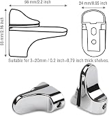 nasuniaoda 2x Glass Shelf Support Adjustable Polished Chrome Wall Mount Bracket view 3