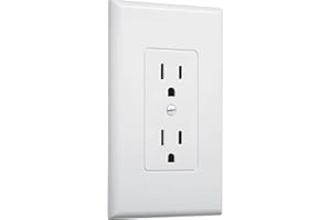 TayMac MW2500W Single-Gang Wallplate Non-Metallic Decorator Cover One Grounded Duplex, White Smooth(Pack of 5)