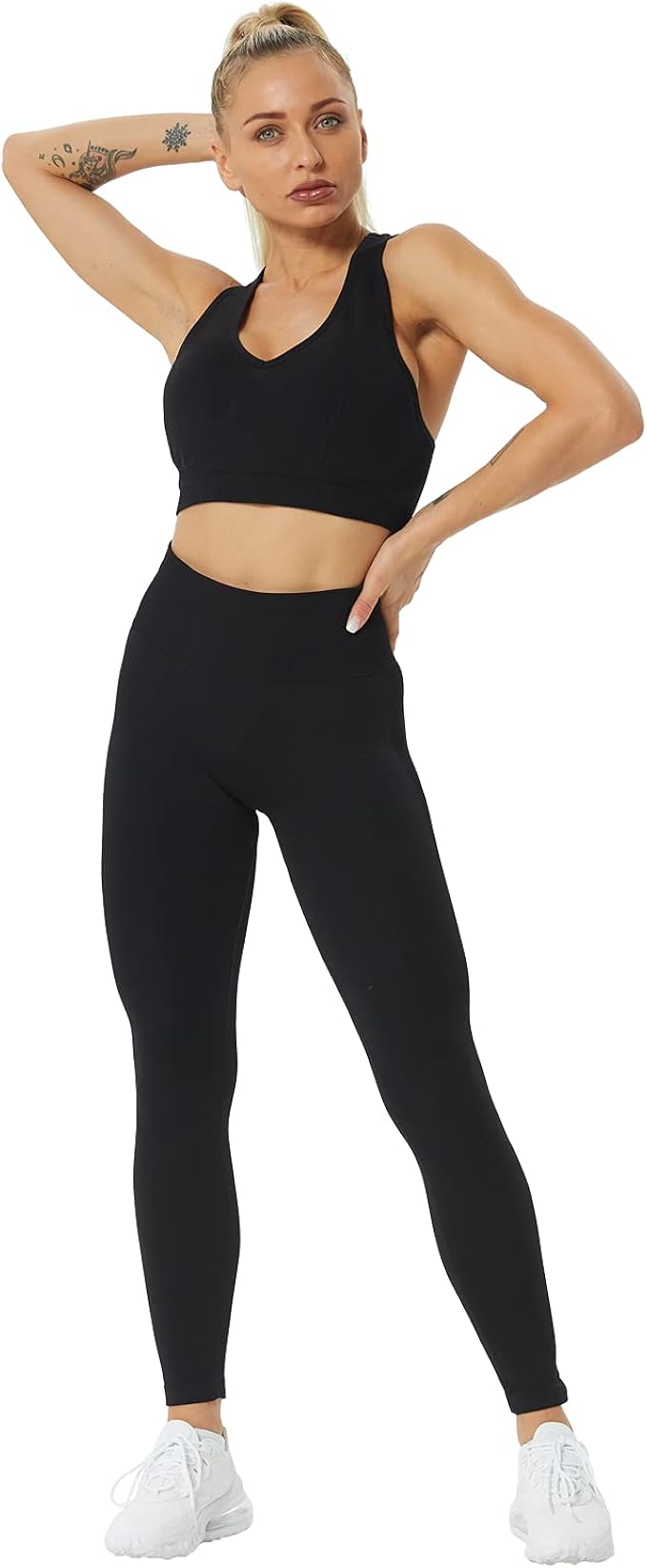 JOJOANS Workout Outfits for Women 2 Piece Seamless Yoga