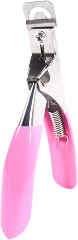 TRIXES Pink Nail Clippers for False Acrylic Gel Nails Tip Cutter Trimmer view 1