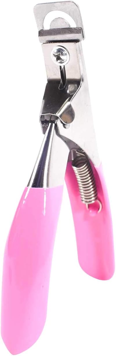 TRIXES Pink Nail Clippers for False Acrylic Gel Nails Tip Cutter Trimmer