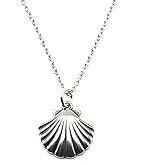 Sterling Silver Tiny Clam Shell Charm Necklace, 18"