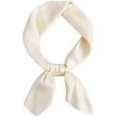 Silk Feeling Head Scarf Solid Color Square Neck Scarf for Women Lightweight Handbags Hair Scarves Gift