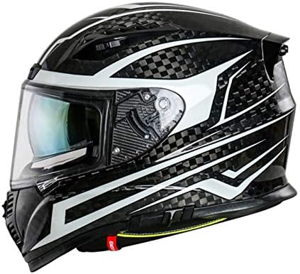 カーボンファイバー素材モーターサイクルヘルメットeceフルフェイスヘルメット スクーター用保護ヘルメット大人男性女性hd防曇防眩バイザーとbluetoothヘッドセットスペース B 送料無料カード決済可能 Xl