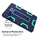 XIQI Compatible with Samsung Galaxy Tab A 10.1 2016 Case, Three Layer Hybrid Rugged Heavy Duty Anti-Slip Case Full Body Protection Cover for Tablet SM-T580/T-585,Navy Blue/Mint