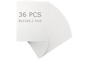 DAJAVE 36Pack 8x12 Inch Foam Core Board, 3/16(5MM) Inch Thickness White Foam Boards, Polystyrene Poster Board Foam Backing Bo
