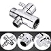 HOMEIDEAS T-adapter with Shut-off Valve, 3-way Tee Connector 7/8 inches, Chrome Finish, for Bidets