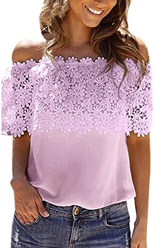 Kinlene Women Chiffon Shirt! Sexy Women Off Shoulder Casual Tops Blouse Lace Crochet Chiffon Shirt