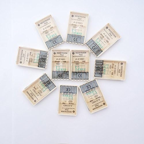 Treedental Dental Root Canal Hedstroem File Stainless 21MM-##08 (10 packs)