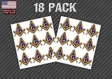 OwnTheAvenue 18 Pack Masonic Compass Sticker Decal - 1