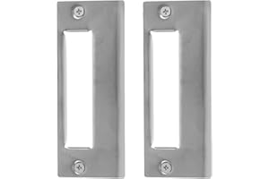 Artibetter 2pcs Stainless Steel Door Striker Plates Extended Lip Plate for Door Lock