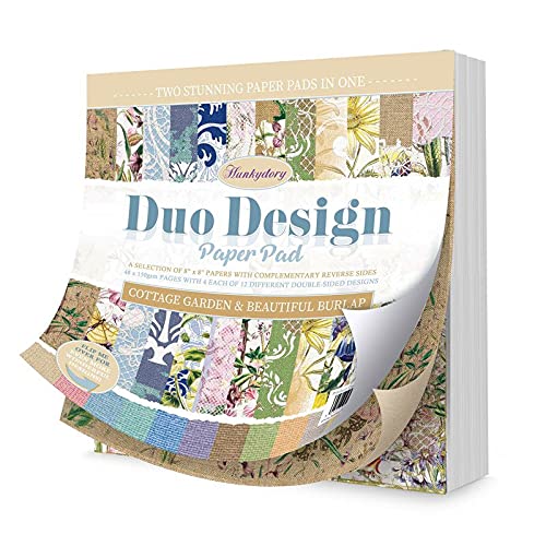 Hunkydory Crafts Duo Design Paper Pad - Cottage Garden & Beautiful Burlap