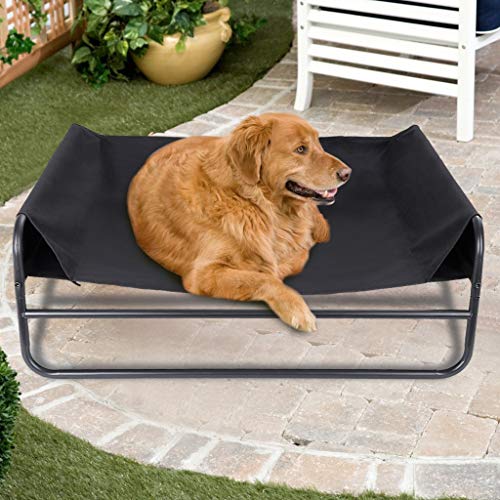 Elevated Cooling Pet Bed, Folding Pet Cot, Dog Bed - Breathable Fabric & Metal Frame Rest Bed Orthopedic, Easy Clean for Small, Medium, Large, Extra Large 33.9 x 33.9 x 12.6 inches