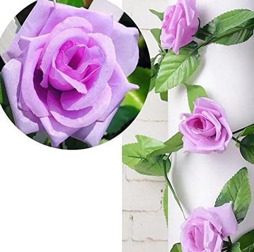 1 X Artificial Rose Silk Flower Green Leaf Vine Garland Home Wall Party Decor Wedding Decal