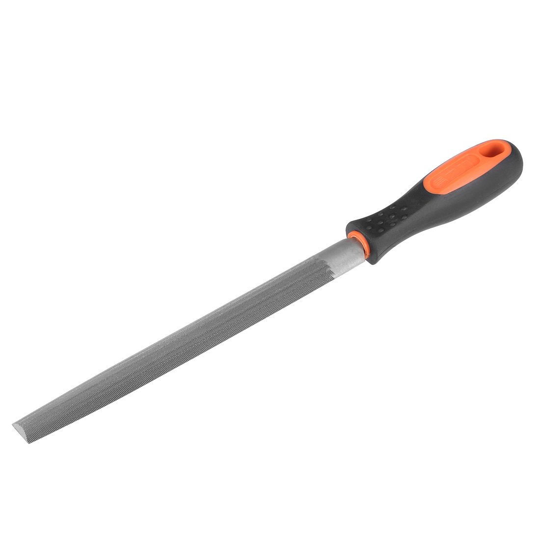 sourcingmap Double Cut Grade High Carbon Hardened Steel Half Round File with Rubber Hand Grip Handle, 8-Inch