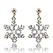 EVER FAITH Tear Drop Snowflake Necklace Earrings Set Austrian Crystal