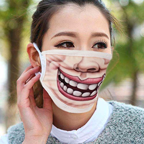Fheaven Unisex Woman Winter Autumn Fun Anime Funny Expression Emotional Anti-Dust Warm Face Mask (A)