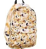 Anime Doge Backpack Women's Canvas Backpack Schoolbag (B)