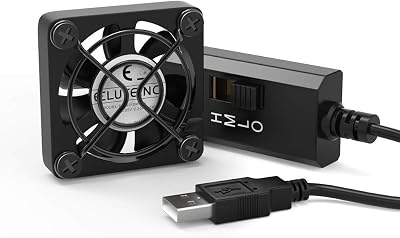 ELUTENG 40mm USB Fan 3 Speed 5V Portable Cooling Fan for Laptop PC TV Box Router