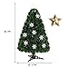 Goplus 3FT Pre-Lit Fiber Optic Artificial Christmas Tree, with Multicolor Led Lights and Snowflakes (3 FT)
