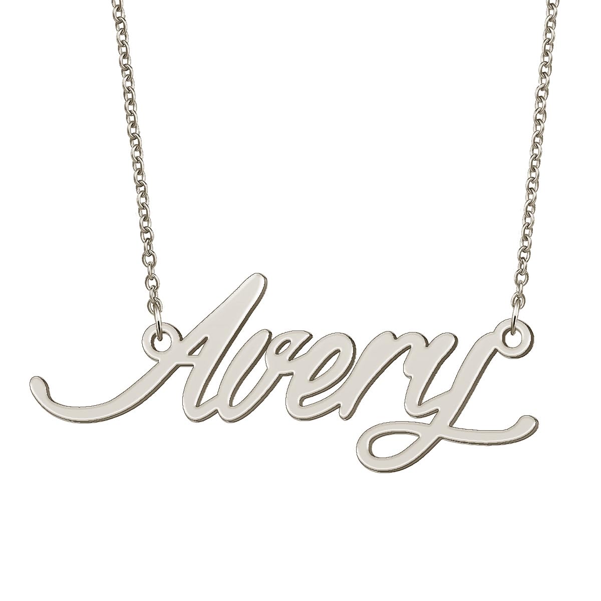 BYBWBL Avery Name Pendant Necklace Silver Color