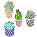 GALLOPJOY Creative Cute Cactus Lotus Flower Grass Aloe Vera Potted Badge Corsage Collar Brooch Pins,Pack of 4