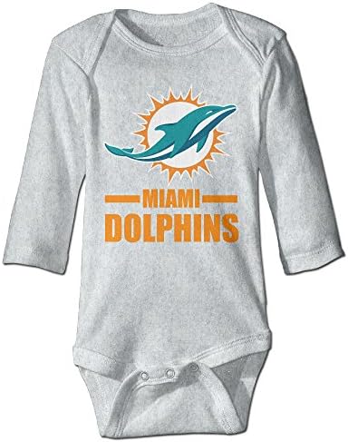 Babies Miami Dolphin 100% Cotton Rompers Sets Ash 6 M