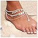 Aukmla Beaded Tassel Anklet Boho Summer Foot Chain Fashion Ankle Bracelet for Women Barefoot Sandal Beach Jewelry Adjustable (Silver)