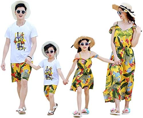 Family matching clothes father mother daughter son mom mommy and me clothes beach dress tshirts pants couple family look wear 19