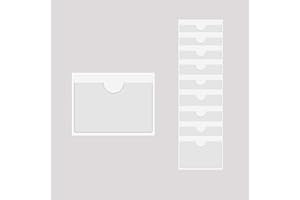 Baitoo Adhesive Clear Pockets,Self Adhesive Clear Label Pockets Adhesive Card Folder Plastic Pockets Holders Sleeves for Index Cards Planners Cabinet Shelves Photo Cd,10Pieces(160x110mm)