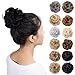 Scrunchy Updo Wavy Straight Hair Bun Clip Messy Donut Chignons Synthetic Hairpiece Hair Extension (natural black)