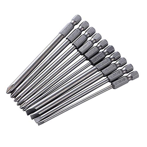 10 teile/satz 100mm legierung stahl s2 geschlitzt flachkopf schraubendreher bits kopfschuhe schraubendreher set…