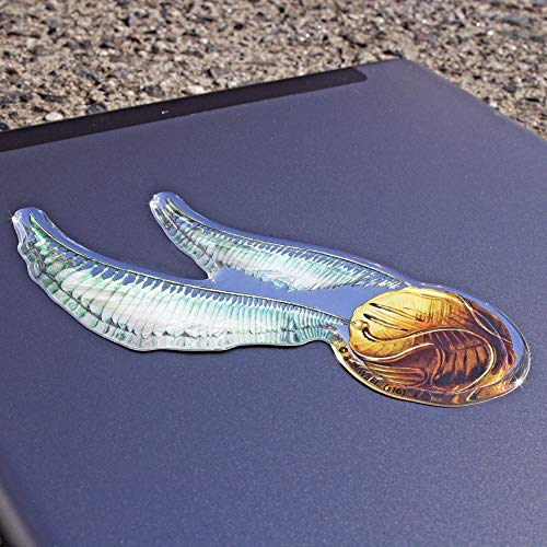 Fan Emblems Harry Potter Car Decal, Quidditch Golden Snitch Domed Chrome Finish Automotive Sticker Emblem, Easily Applies to Most Smooth Surfaces - Vehicles, Laptops, Cellphones, Windows, etc.