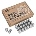 20pcs Silver Bulge Lug Nuts - Metric 12x1.5 Threads - Conical Cone Taper Acorn Seat Closed End - 1.4 inch Length - Installs with 19mm or 3/4 inch Hex Socket
