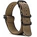 SIMCOLOR 1.5mm Zulu Watch Bands,Military Nylon Replacement Watch Strap with Black Heavy Duty Buckle 18mm 20mm 22mm or 24mm(24mm,Khaki)