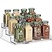 Home Intuition 3-Tier Clear Spice Rack Glass Spice-Jar Organizer for Cabinet Kitchen Pantry Shelf-Organizer