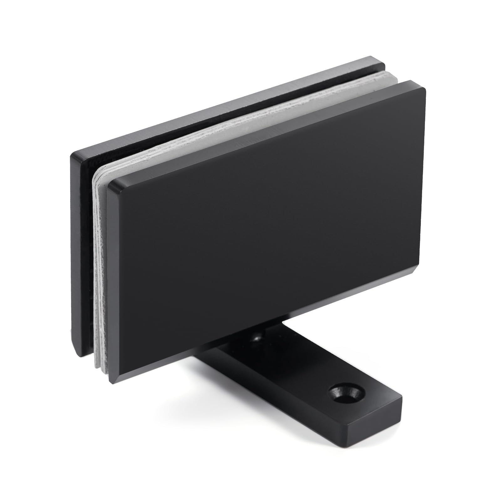 Ranbo Shower Door Hinge (360°), Frameless Glass to Glass Hinge, Suitable for 8–12mm Thick Tempered Glass, Stainless Steel, Black (1 PC)