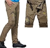 Amoystyle Men's Lightweight Belted Convertible Quick Dry Pants W29-37