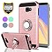 YmhxcY Galaxy J4 Plus Case, Galaxy J4 Prime Case with HD Screen Protector, 360 Degree Rotating Ring & Bracket Dual Layer Shock Bumper Cover for Samsung Galaxy J4+ Plus 2018-ZH Rose Gold