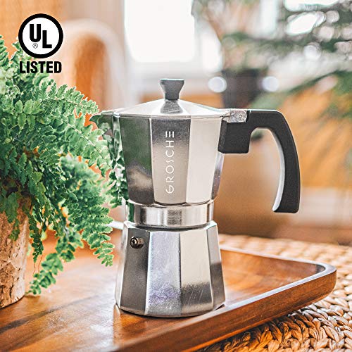 GROSCHE Milano Stovetop Espresso Maker Moka Pot 9 espresso cup, 15.2 oz