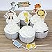 48Pcs Animal Cupcake Toppers Double Sided Kids Party Cake Snack Decorations, Food Picks Baby Shower Decorating Tools