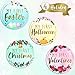 Baby Monthly Milestone Stickers - Set of 24 Premium Metallic Gold Floral Belly Stickers for Newborn Girl First Year - Best Baby Shower Gift or Scrapbook Photo Keepsake