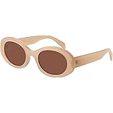 mosanana Oval Retro Trendy Sunglasses for Women 90s Style MS52371