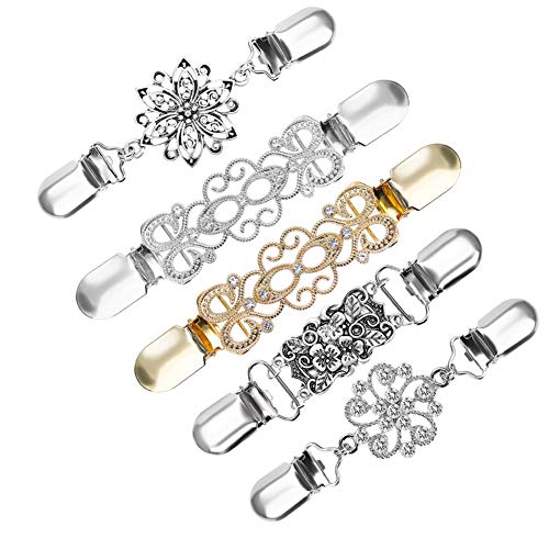 XINRUI BKpearl 5 Pcs Sweater Clips, Retro Cardigan Clips Dresses Shawl Clip for Women Girls - Thumbnail 7